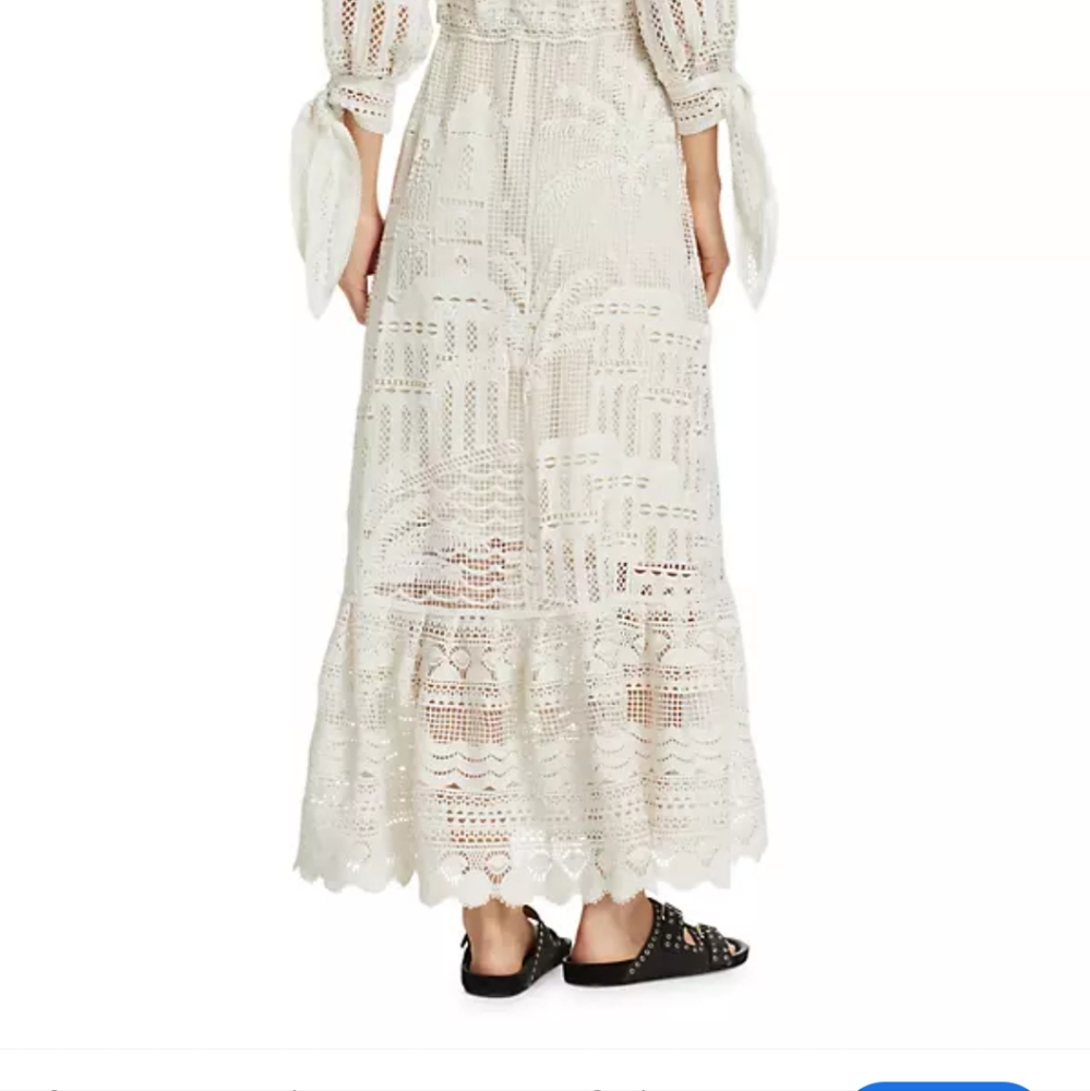 Nwt farm Rio white cut out lace dress maxi. small SOLD OUT - Picture 3 of 5
